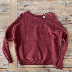 Tahari Burgundy Crew Neck Sweater